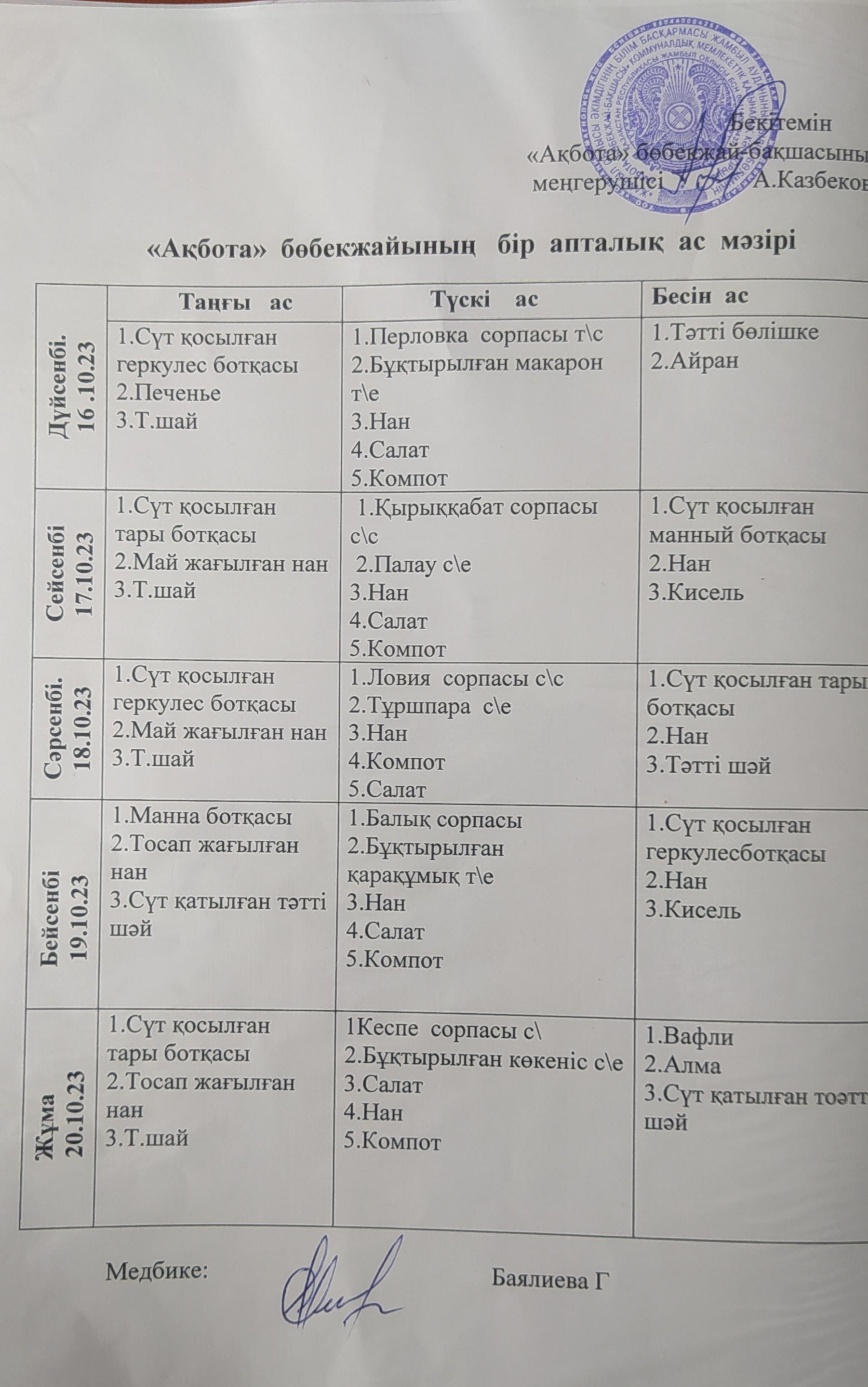 Ас мәзірі
